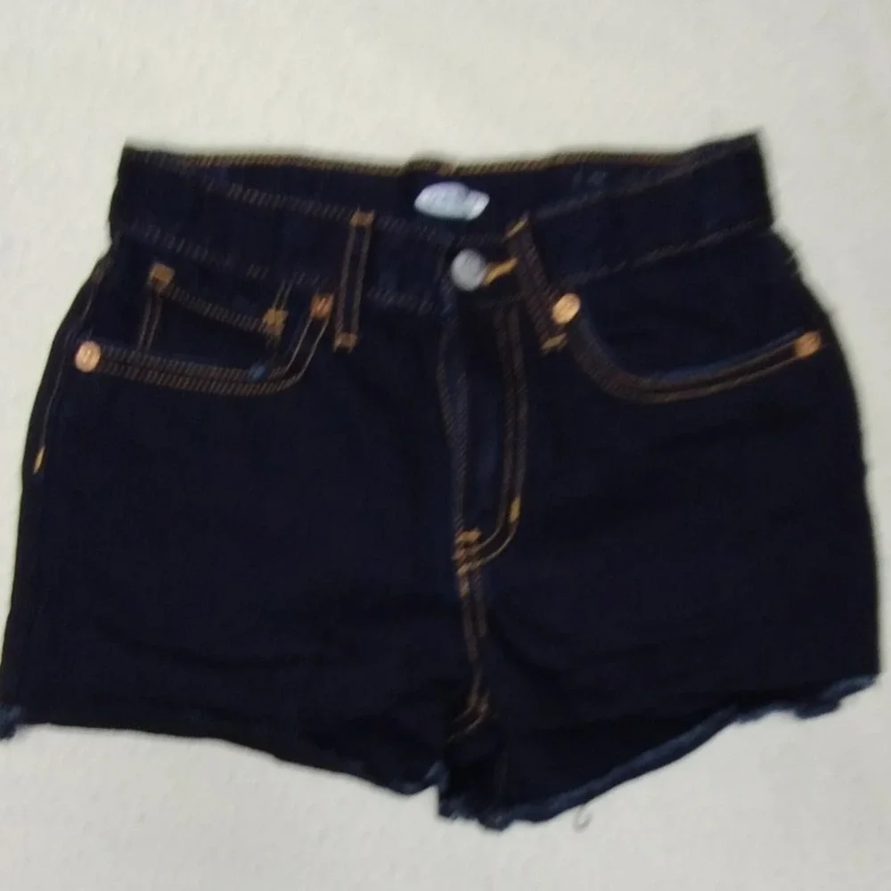 Old Navy Denim Shorts Dark Wash Frayed Hem Casual Girls‎ Size 10